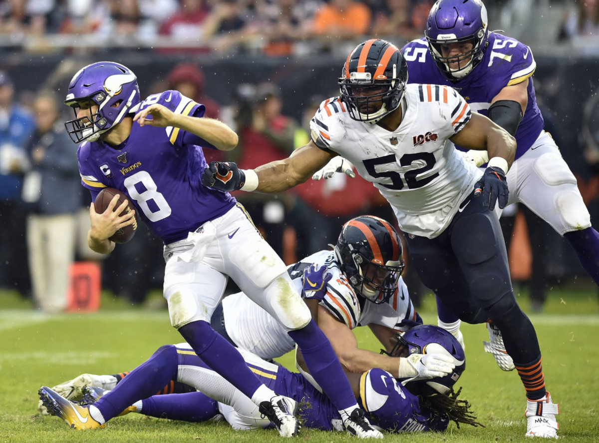 Packers Still on Top of NFC North Following Week 4 Results Kirk Cousins chased by Khalil Mack - Vikings vs Bears